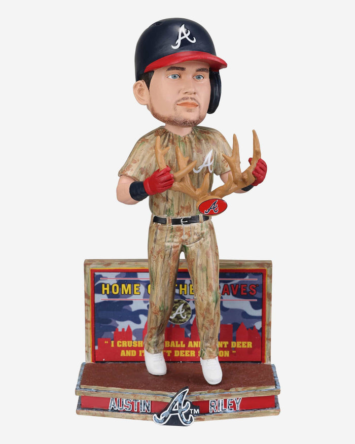 Austin Riley Atlanta Braves Camo Bobblehead FOCO - FOCO.com