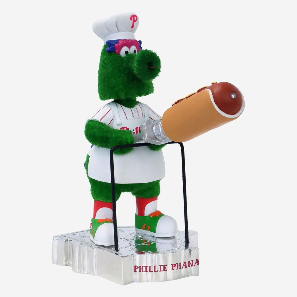 Phillie Phanatic Philadelphia Phillies Hot Dog Cannon Fuzzy Fur Mascot Bobblehead FOCO - FOCO.com