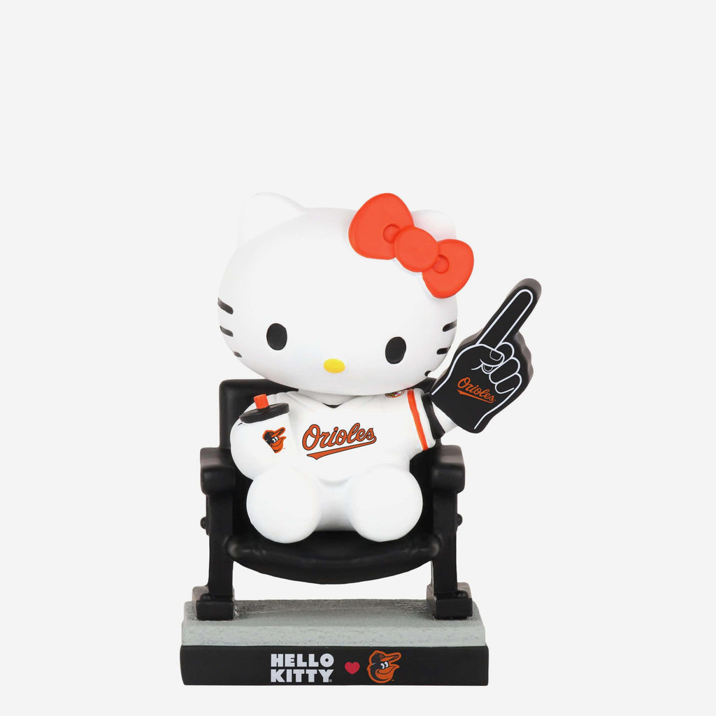 Hello Kitty® Baltimore Orioles At The Ball Game Mini Bobblehead FOCO - FOCO.com