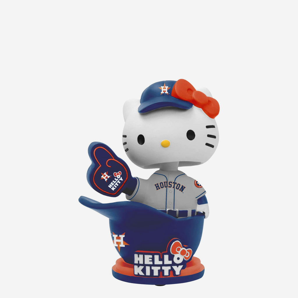 Hello Kitty® Houston Astros Baseball Helmet Away Jersey Bobblehead FOCO - FOCO.com