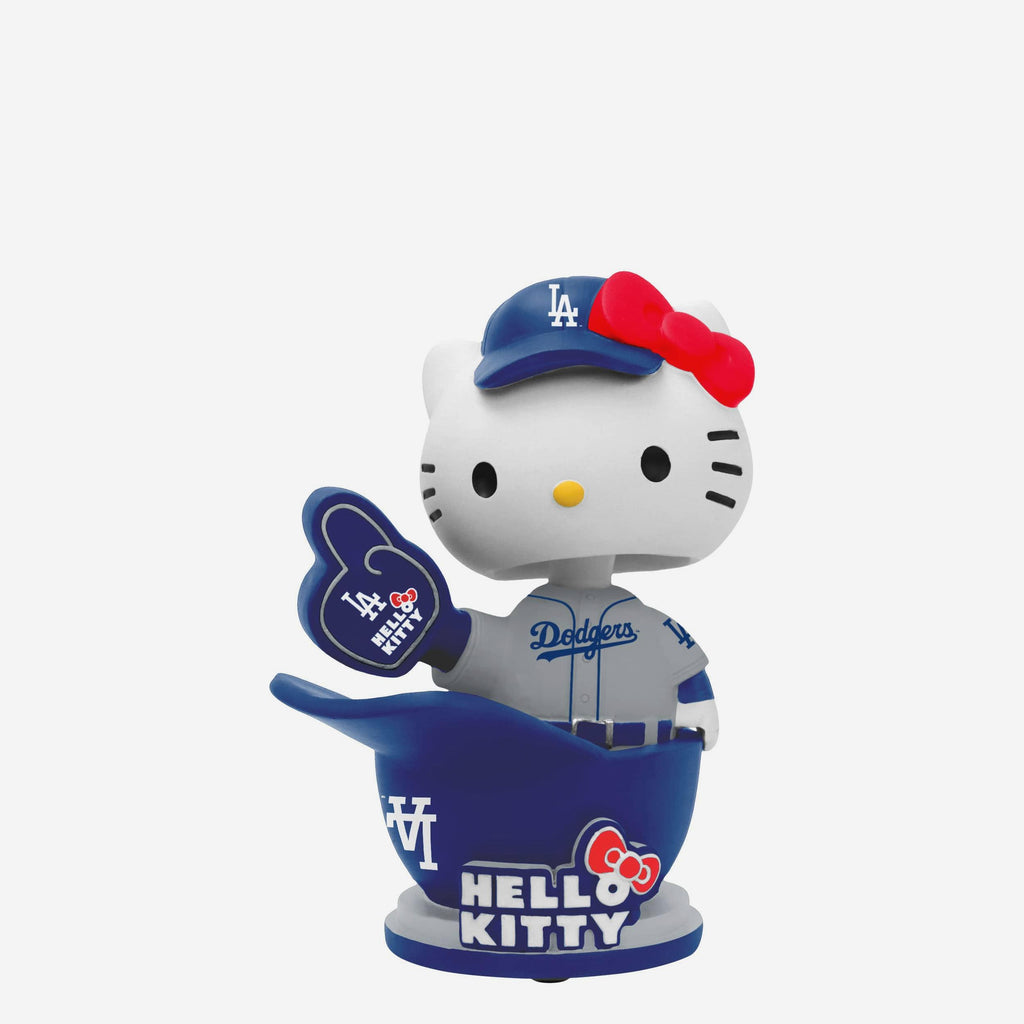 Hello Kitty® Los Angeles Dodgers Baseball Helmet Away Jersey Bobblehead FOCO - FOCO.com
