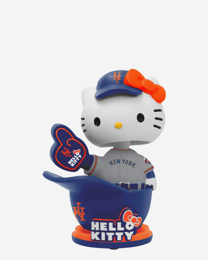 Hello Kitty® New York Mets Baseball Helmet Away Jersey Bobblehead FOCO - FOCO.com