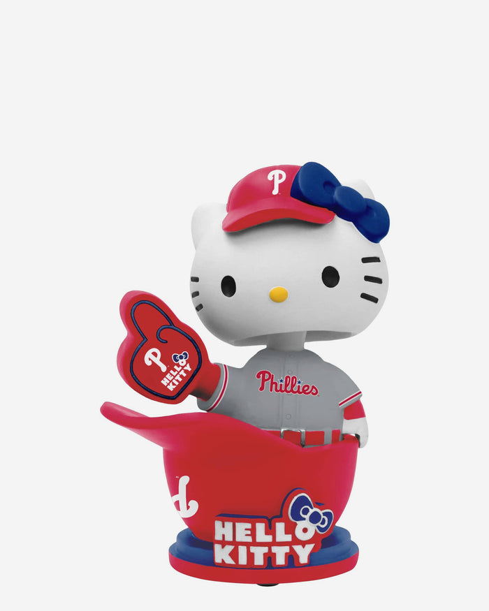 Hello Kitty® Philadelphia Phillies Baseball Helmet Away Jersey Bobblehead FOCO - FOCO.com