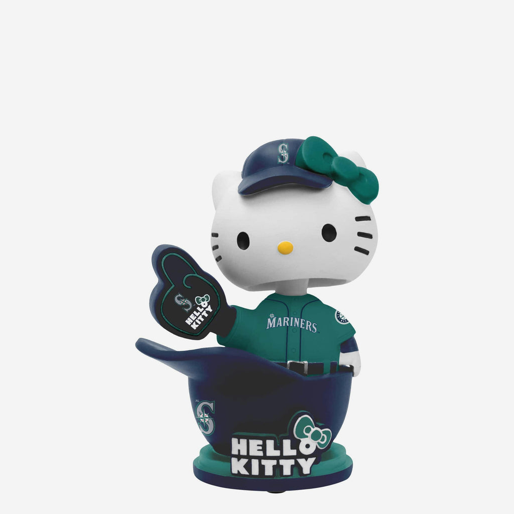 Hello Kitty® Seattle Mariners Baseball Helmet Away Jersey Bobblehead FOCO - FOCO.com