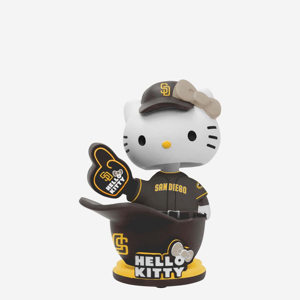 Hello Kitty® San Diego Padres Baseball Helmet Away Jersey Bobblehead FOCO - FOCO.com