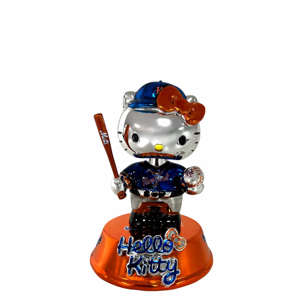 New York Mets Hello Kitty® Electroplated Edition Mini Bobblehead