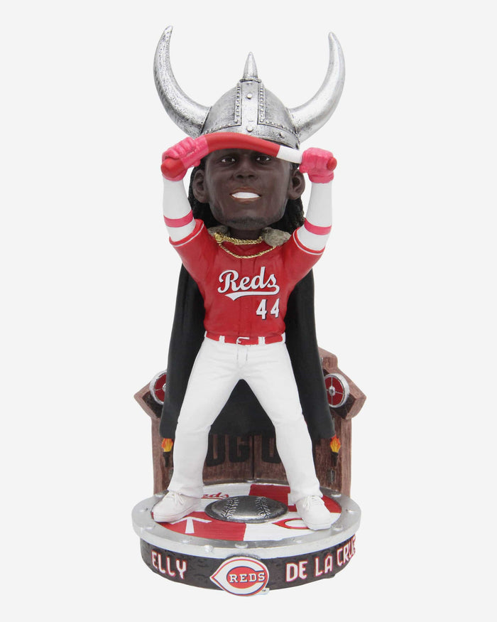 Elly De La Cruz Cincinnati Reds Viking Hat Lifting Bat Home Run Celebration Bobblehead FOCO - FOCO.com