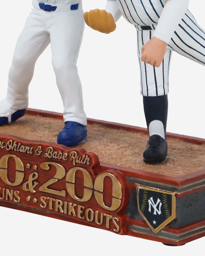 Shohei Ohtani & Babe Ruth Los Angeles Dodgers & New York Yankees 200 Home Runs and 200 Strikeouts Dual Bobblehead FOCO - FOCO.com