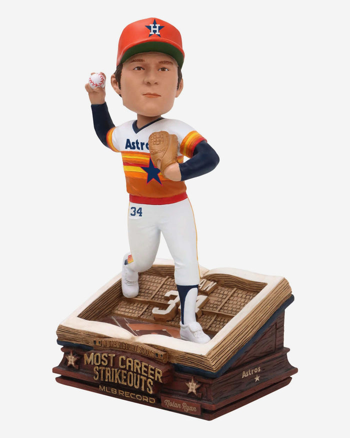 Nolan Ryan Houston Astros All-Time Strikeouts Record Book Bobblehead FOCO - FOCO.com