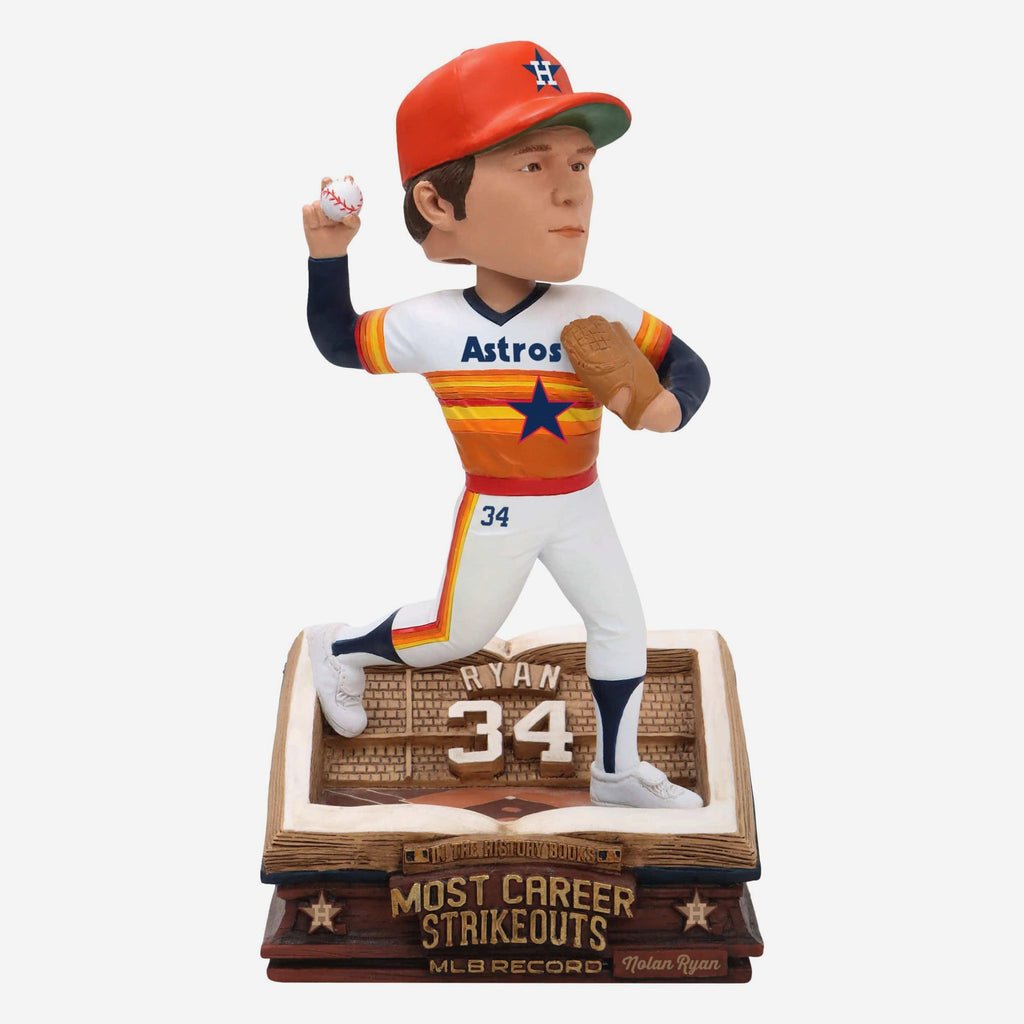 Nolan Ryan Houston Astros All-Time Strikeouts Record Book Bobblehead FOCO - FOCO.com