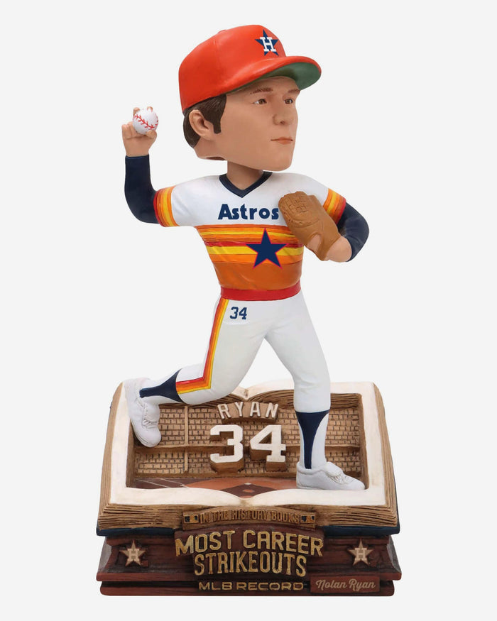 Nolan Ryan Houston Astros All-Time Strikeouts Record Book Bobblehead FOCO - FOCO.com