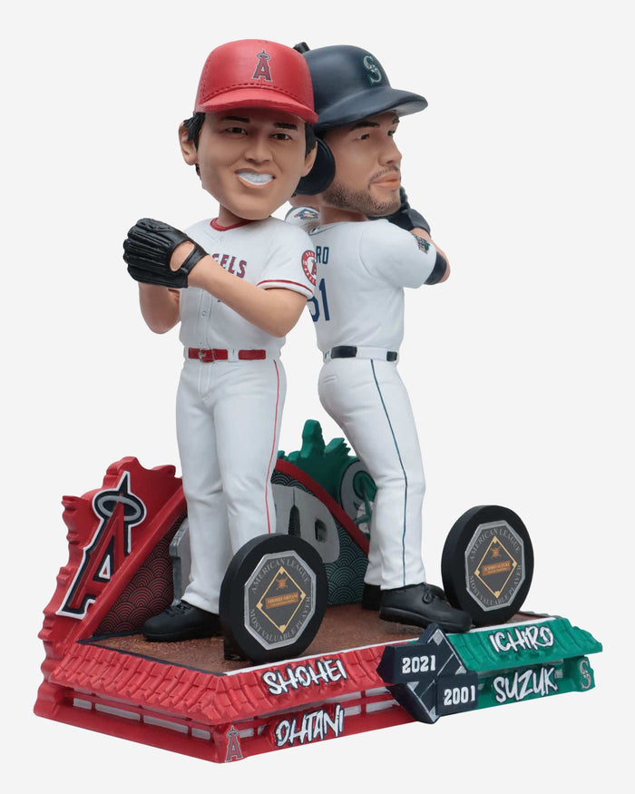 Ichiro Suzuki & Shohei Ohtani Seattle Mariners & Los Angeles Angels 2001 & 2021 AL MVP Dual Bobblehead FOCO - FOCO.com