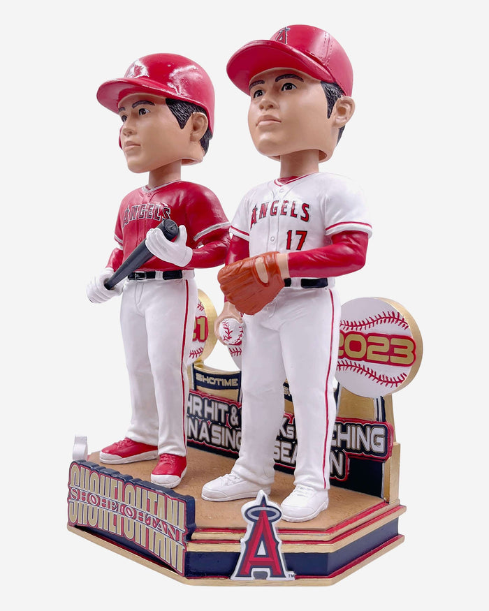 Shohei Ohtani Los Angeles Angels 20 Home Run 100 Strikeout Dual Bobblehead FOCO - FOCO.com