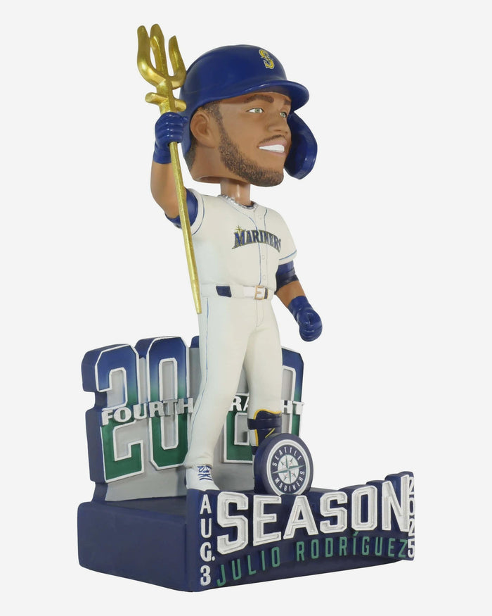 Julio Rodriguez Seattle Mariners 20 Home Runs & 20 Stolen Bases Four Season Streak MLB Record Bobblehead FOCO - FOCO.com