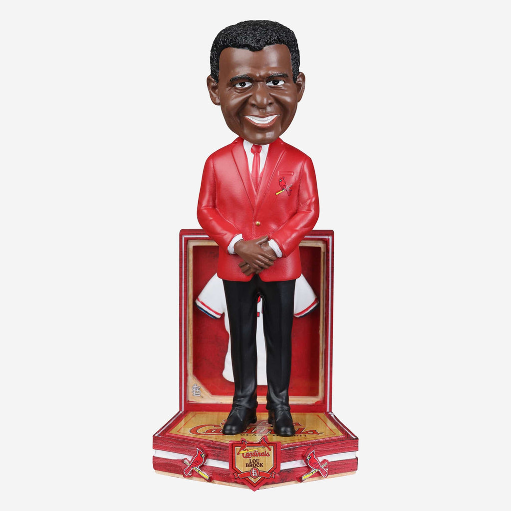 Lou Brock St Louis Cardinals Red Jacket Bobblehead FOCO - FOCO.com