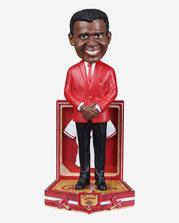 Lou Brock St Louis Cardinals Red Jacket Bobblehead FOCO - FOCO.com