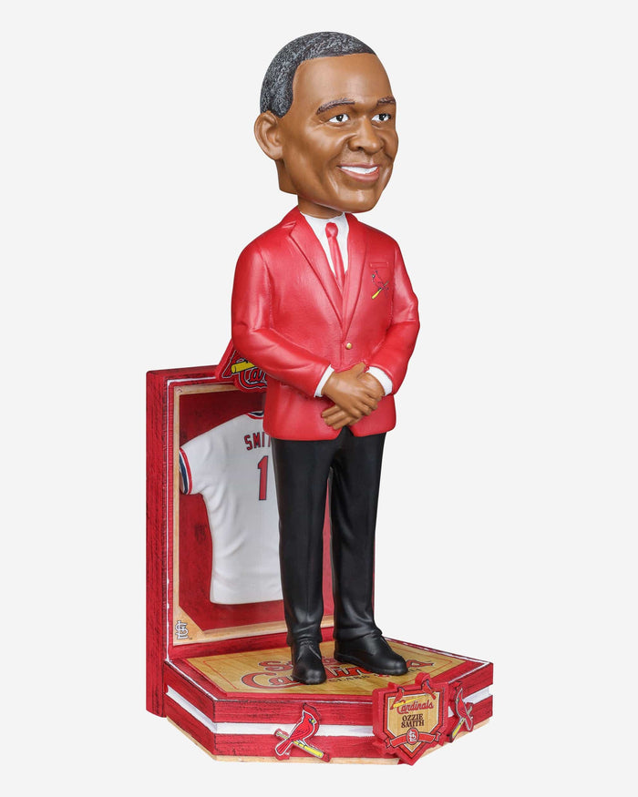 Ozzie Smith St Louis Cardinals Red Jacket Bobblehead FOCO - FOCO.com