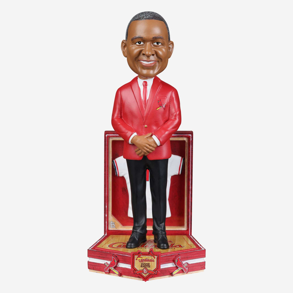 Ozzie Smith St Louis Cardinals Red Jacket Bobblehead FOCO - FOCO.com