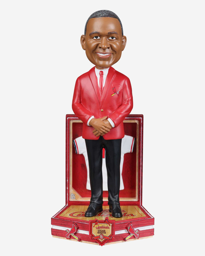 Ozzie Smith St Louis Cardinals Red Jacket Bobblehead FOCO - FOCO.com