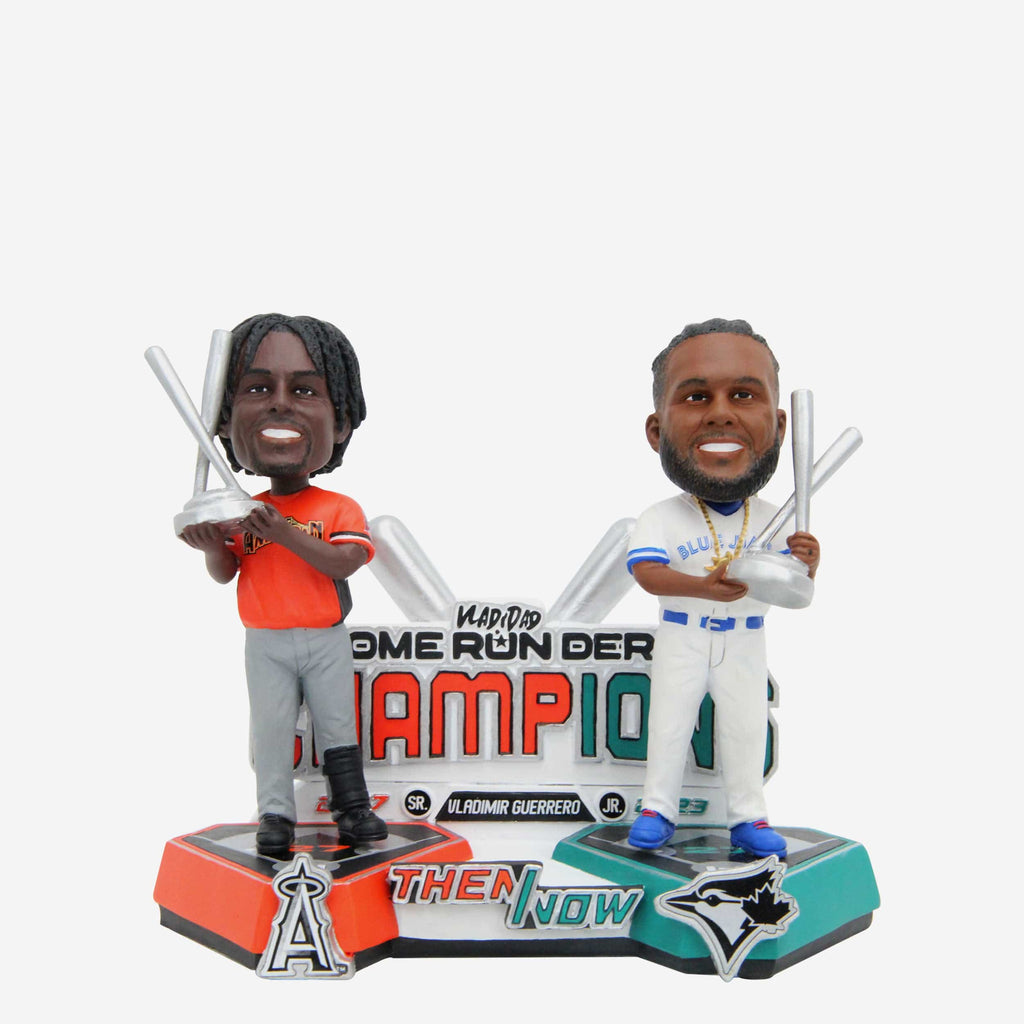 Vladimir Guerrero Sr & Jr Los Angeles Angels & Toronto Blue Jays Home Run Derby Champions Then and Now Bobblehead FOCO - FOCO.com