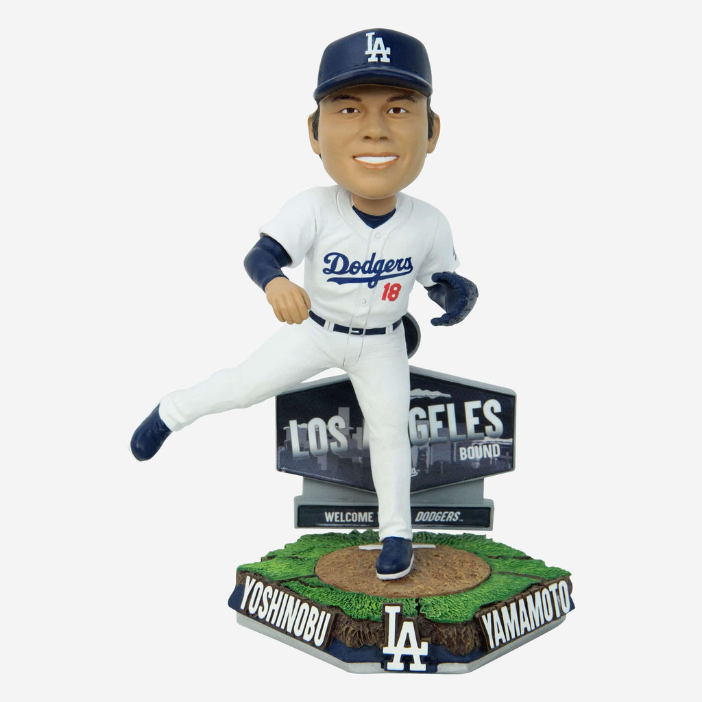 Yoshinobu Yamamoto Los Angeles Dodgers LA-Bound Bobblehead FOCO - FOCO.com