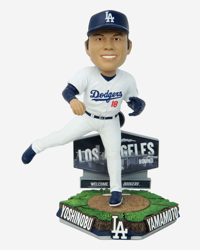 Yoshinobu Yamamoto Los Angeles Dodgers LA-Bound Bobblehead FOCO - FOCO.com