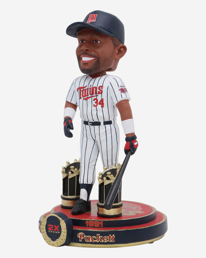 Kirby Puckett Minnesota Twins 2X World Series Champion Bobblehead FOCO - FOCO.com