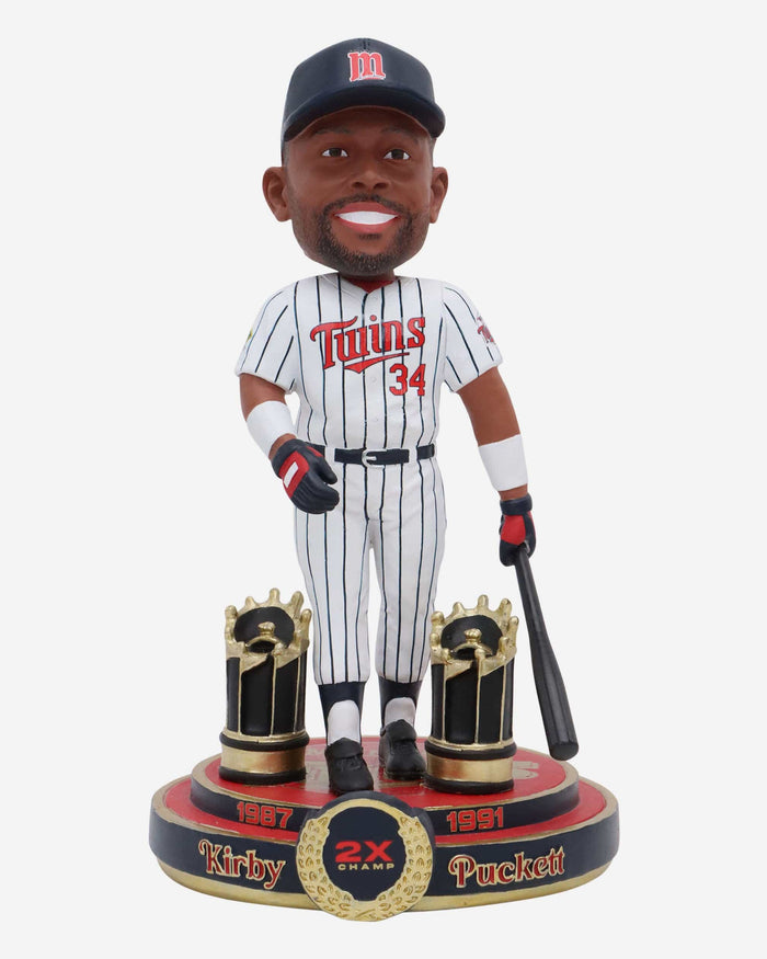 Kirby Puckett Minnesota Twins 2X World Series Champion Bobblehead FOCO - FOCO.com