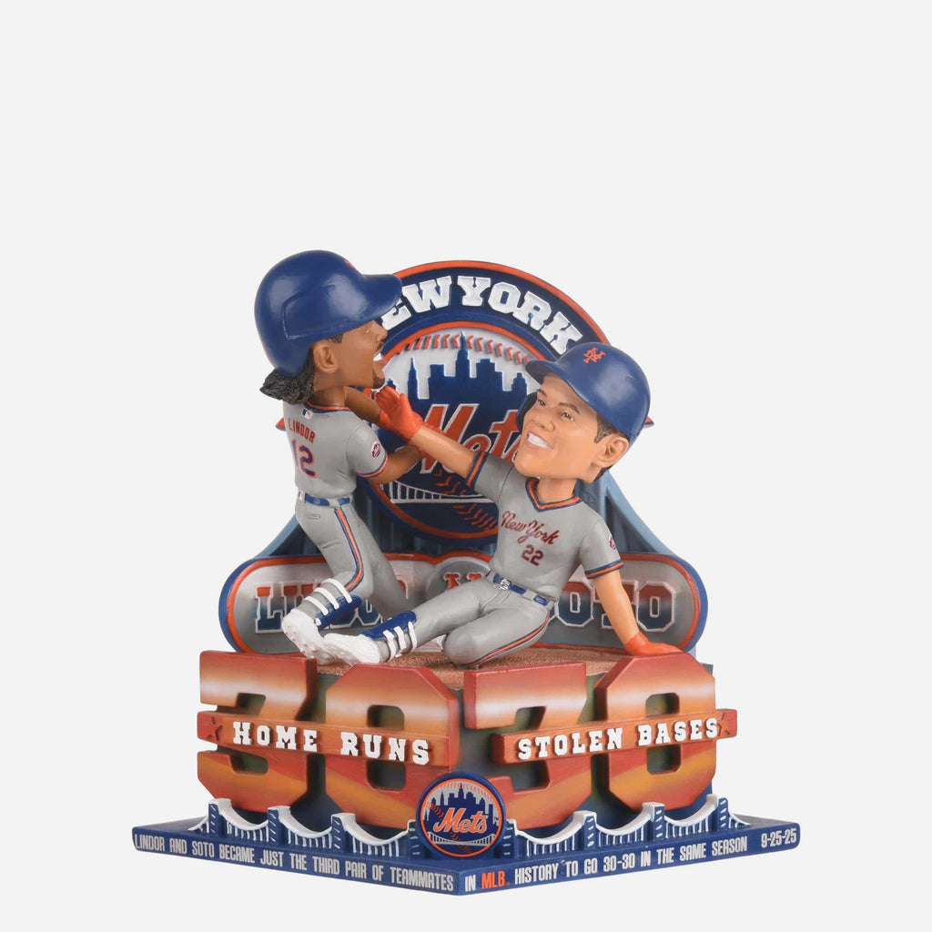 Juan Soto & Francisco Lindor New York Mets 30/30 Dual Bobblehead FOCO - FOCO.com