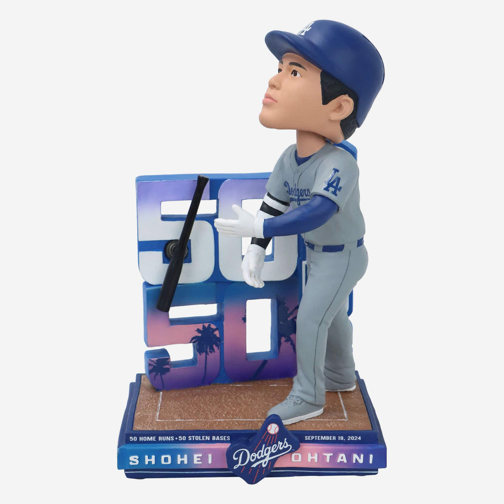 Shohei Ohtani Los Angeles Dodgers 50 Home Runs & 50 Stolen Bases Bat Flip Bobblehead FOCO - FOCO.com