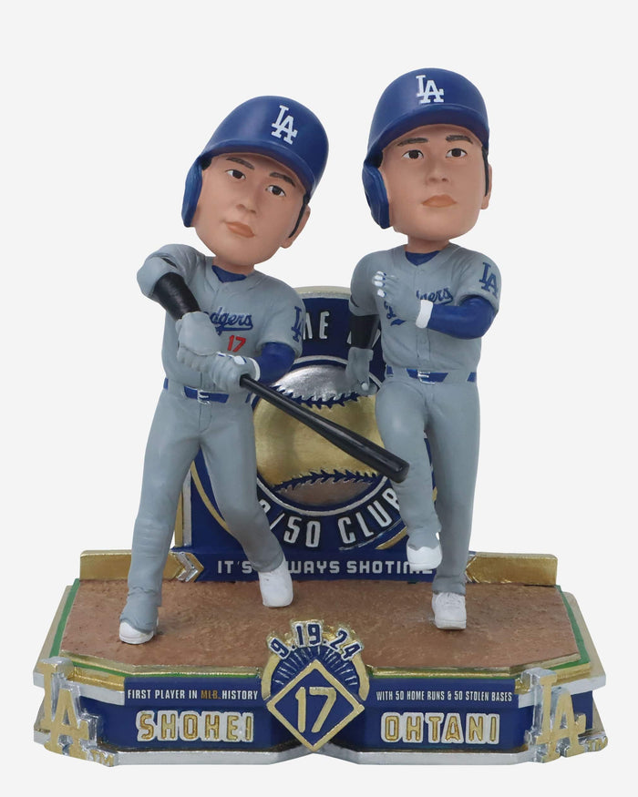 Shohei Ohtani Los Angeles Dodgers 50 Home Runs & 50 Stolen Bases Mini Bobblehead Scene FOCO - FOCO.com