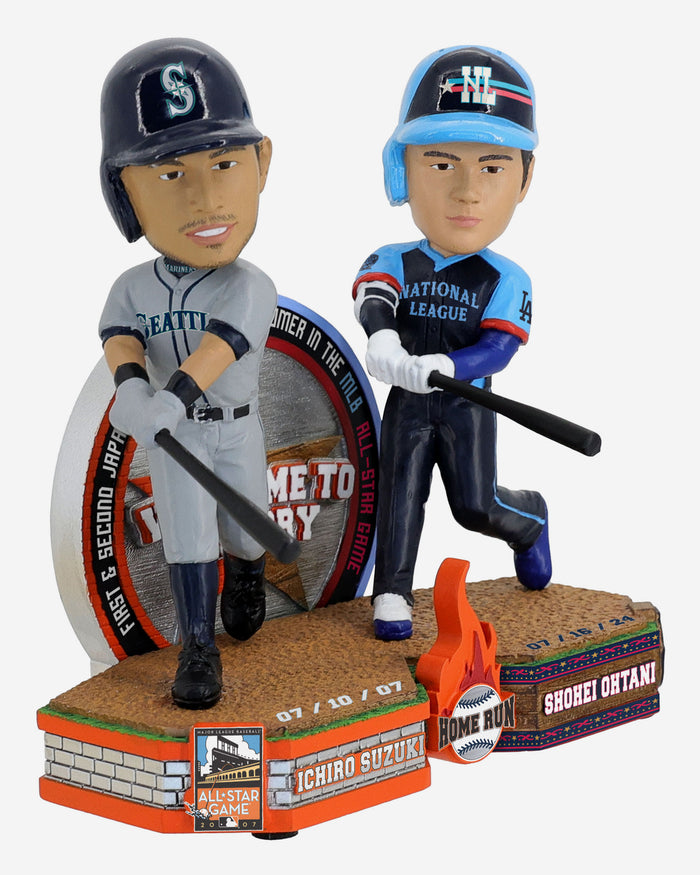 Ichiro Suzuki & Shohei Ohtani Seattle Mariners & Los Angeles Dodgers All-Star Home Run History Dual Bobblehead FOCO - FOCO.com