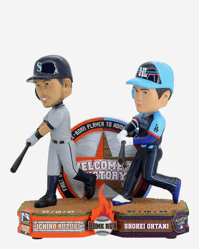 Ichiro Suzuki & Shohei Ohtani Seattle Mariners & Los Angeles Dodgers All-Star Home Run History Dual Bobblehead FOCO - FOCO.com