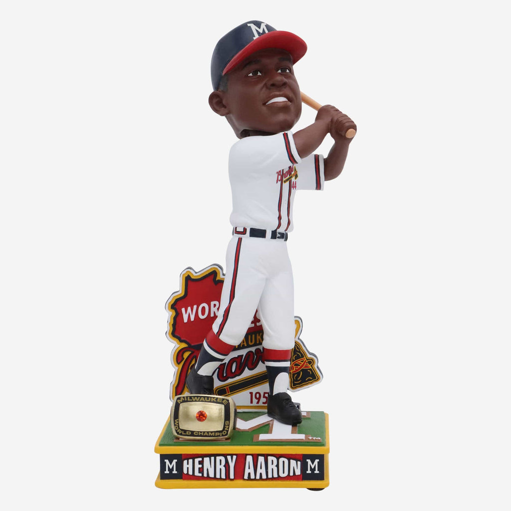 Hank Aaron Milwaukee Braves 1957 World Series Champions Bobblehead FOCO - FOCO.com