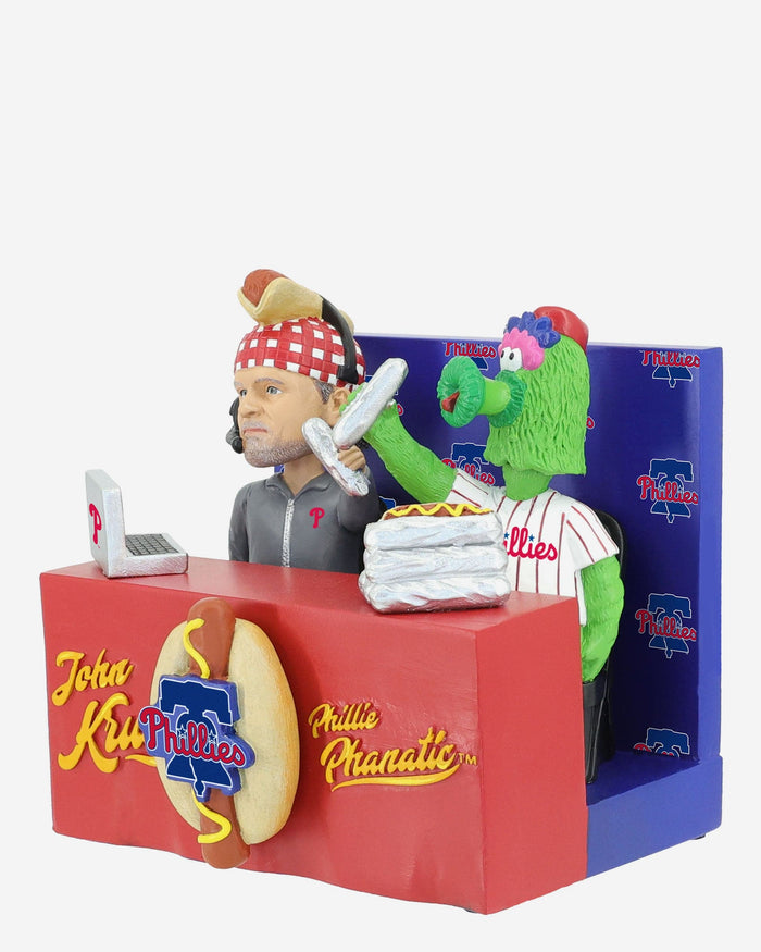 John Kruk & Phillie Phanatic Philadelphia Phillies Announcer Dual Bobblehead FOCO - FOCO.com