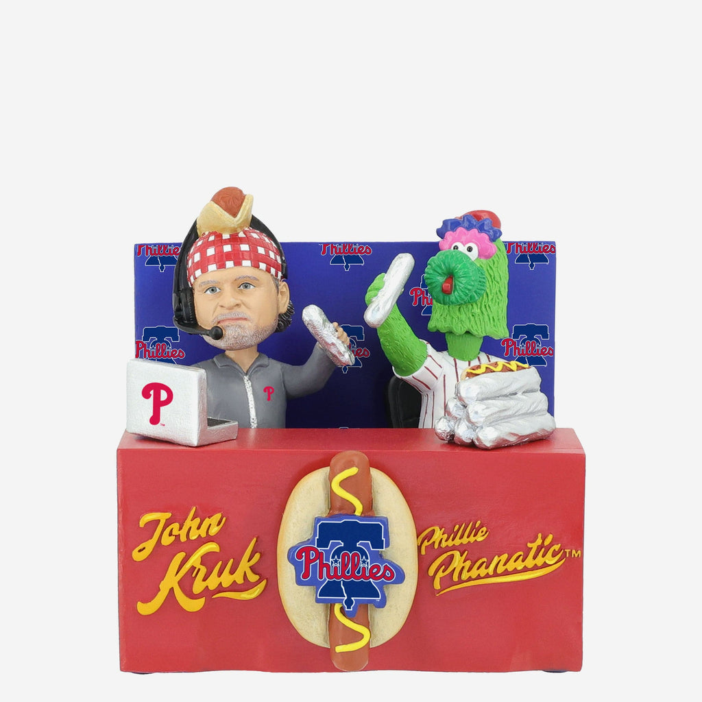 John Kruk & Phillie Phanatic Philadelphia Phillies Announcer Dual Bobblehead FOCO - FOCO.com