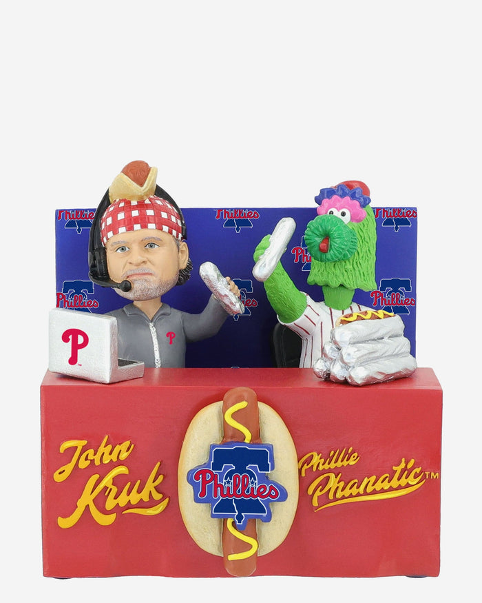 John Kruk & Phillie Phanatic Philadelphia Phillies Announcer Dual Bobblehead FOCO - FOCO.com