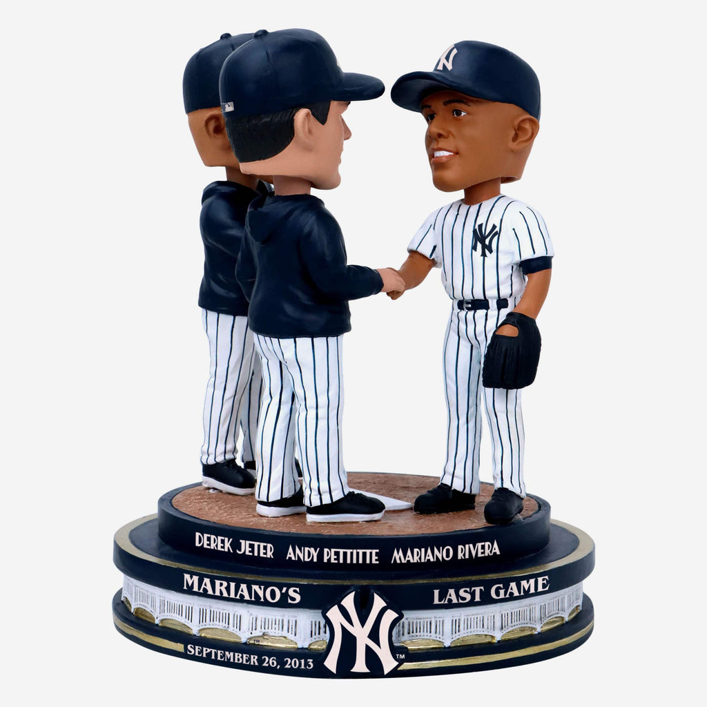 Andy Pettitte & Derek Jeter & Mariano Rivera New York Yankees Mo's Final Game Mini Bobblehead Scene FOCO - FOCO.com