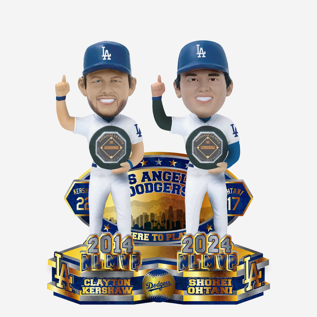 Clayton Kershaw & Shoehei Ohtani Los Angeles Dodgers NL MVP Bobblemate Dual Bobblehead FOCO - FOCO.com