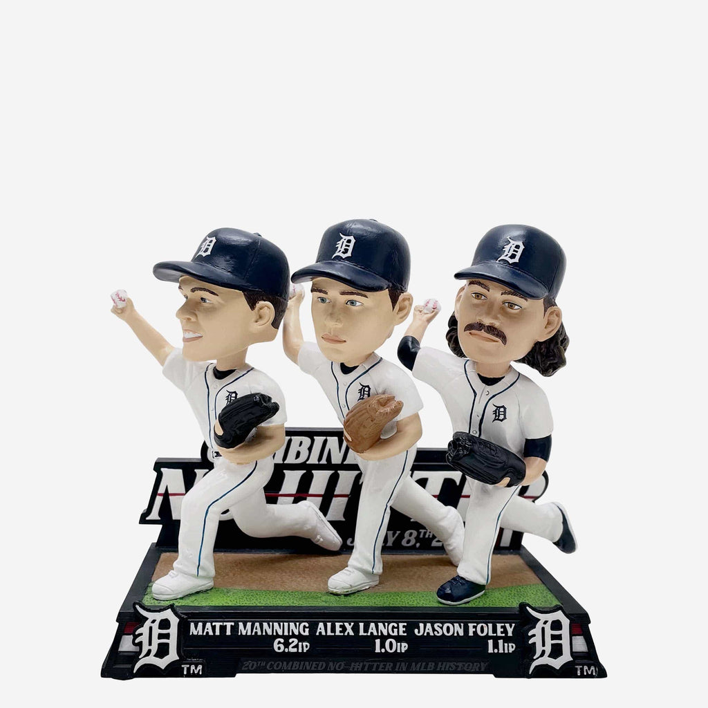 Matt Manning & Jason Foley & Alex Lange Detroit Tigers Combined No Hitter Triple Bobblehead FOCO - FOCO.com