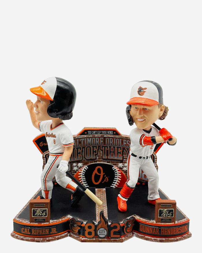 Cal Ripken Jr & Gunnar Henderson Baltimore Orioles Roy Winners Then and Now Bobblehead FOCO - FOCO.com