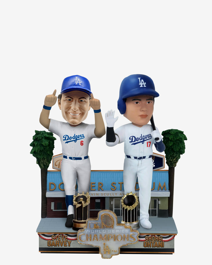 Steve Garvey & Shohei Ohtani Los Angeles Dodgers 1981 & 2024 World Series Champions Then and Now Bobblehead