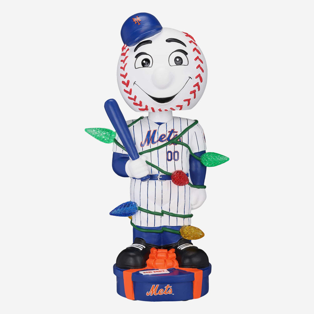 Mr Met New York Mets Holiday Lights Mascot Bobblehead FOCO - FOCO.com