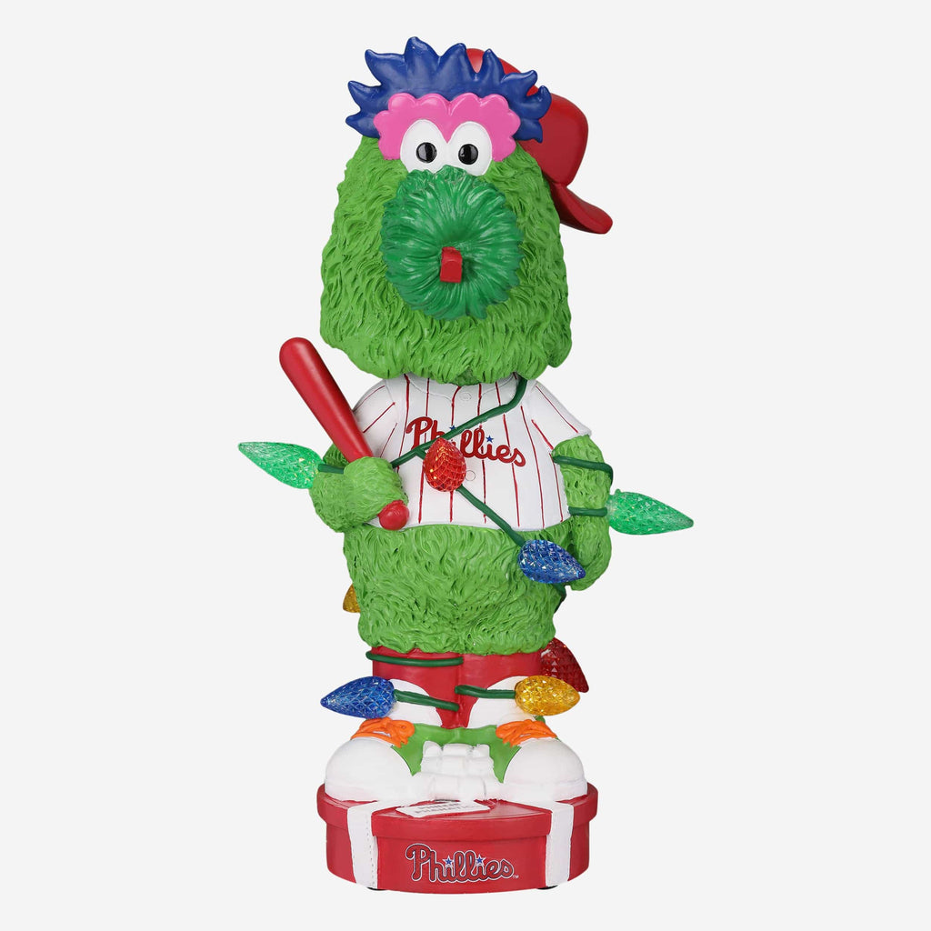 Phillie Phanatic Philadelphia Phillies Holiday Lights Mascot Bobblehead FOCO - FOCO.com