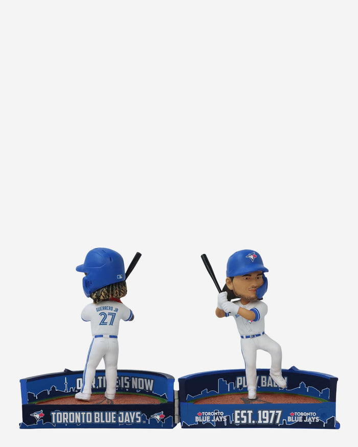 Vladimir Guererro Jr & Bo Bichette Toronto Blue Jays Hinged Base Dual Bobblehead FOCO - FOCO.com