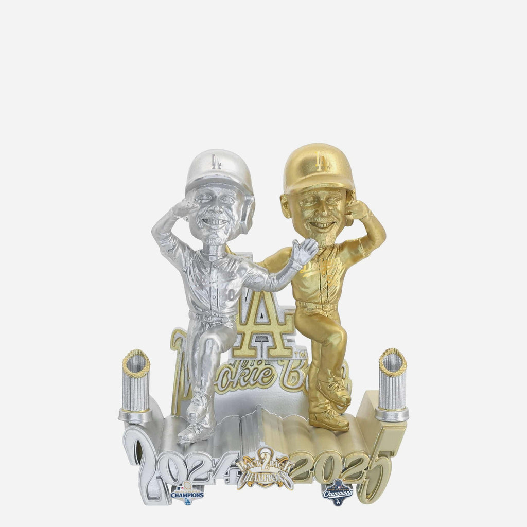 Mookie Betts Los Angeles Dodgers 2025 Back To Back World Series Champions Then And Now Bobblehead FOCO - FOCO.com