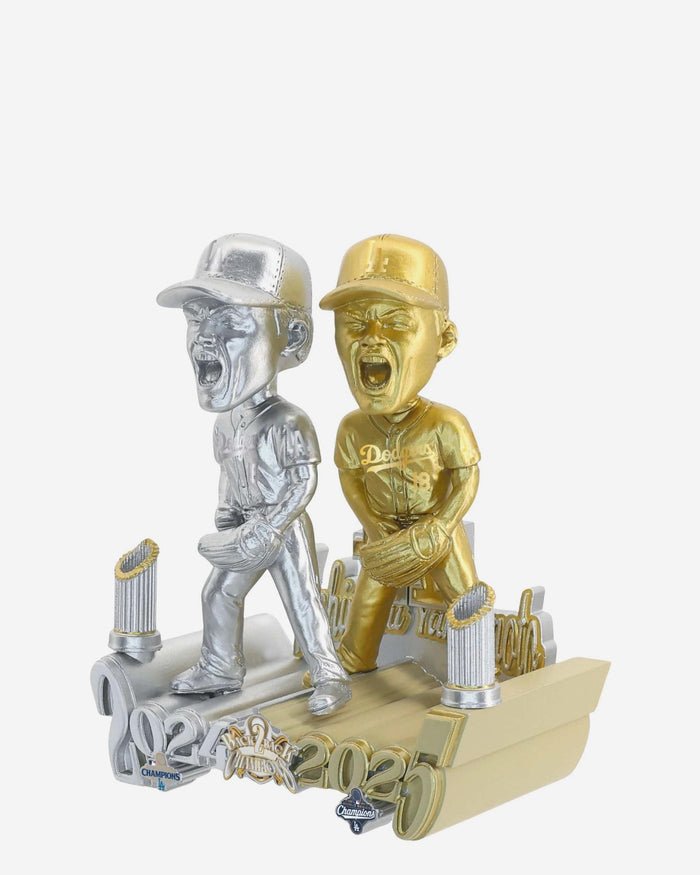 Yoshinobu Yamamoto Los Angeles Dodgers 2025 Back To Back World Series Champions Then And Now Bobblehead FOCO - FOCO.com