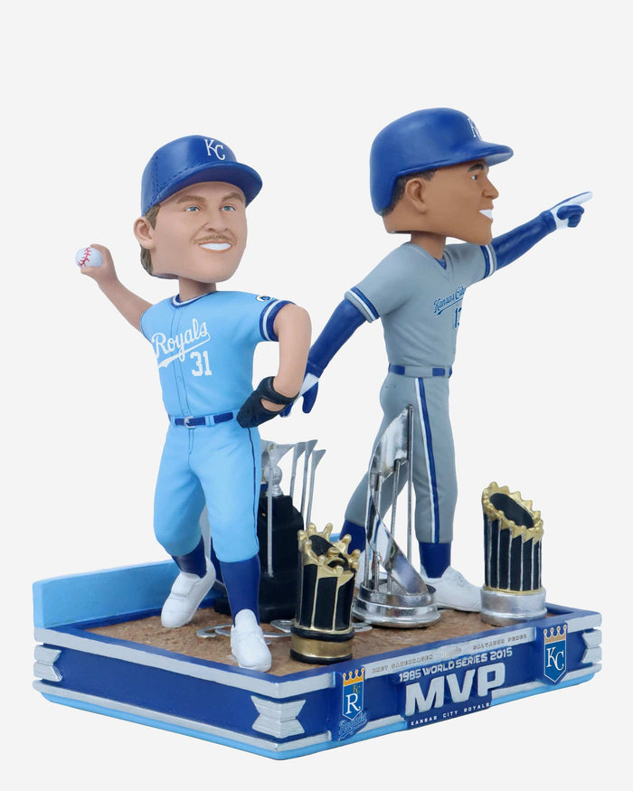 Bret Saberhagen & Salvador Perez Kansas City Royals 1985 & 2015 World Series Champions and MVPs Dual Bobblehead FOCO - FOCO.com