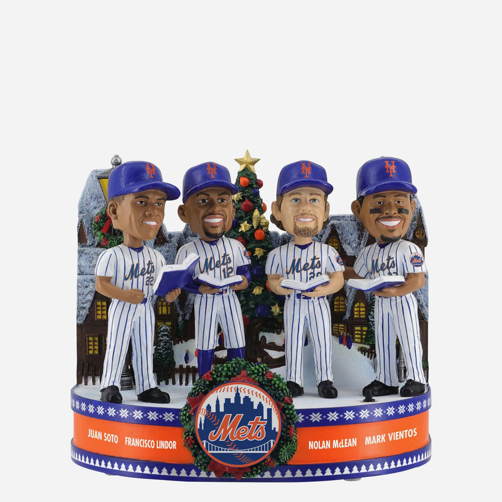New York Mets Christmas Carol Sound Chip Mini Bobblehead Scene FOCO - FOCO.com
