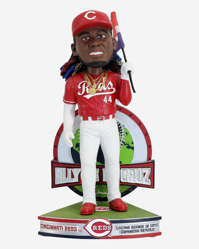 Elly De La Cruz Cincinnati Reds National Flag Bobblehead FOCO - FOCO.com